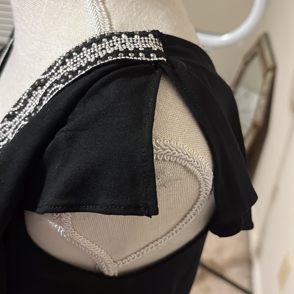 White House black market top, jeweled neckline, black, small - Picture 5 of 8